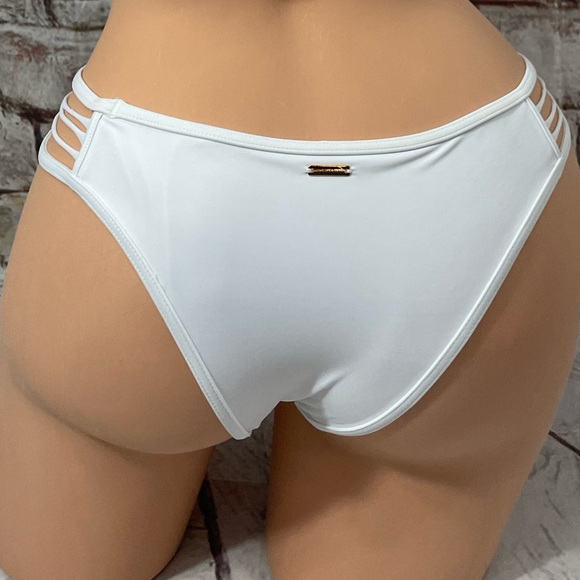 Victoria’s Secret Bikini BOTTOM White Strappy Bombshell Cheeky Size S - Picture 2 of 5